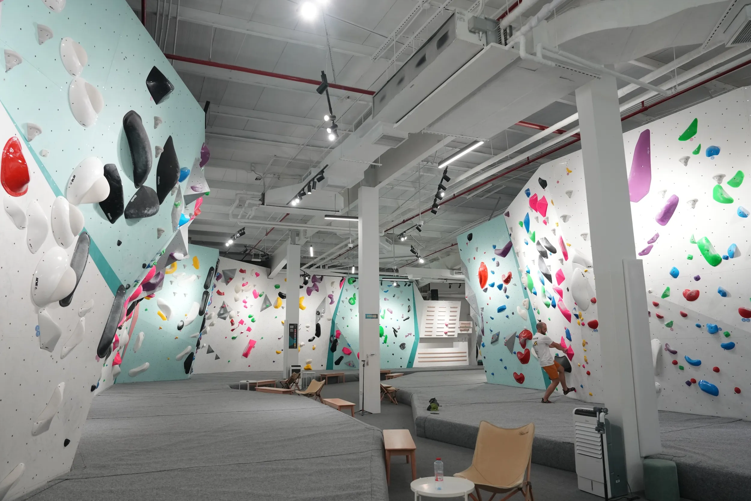 Bouldering wall at GoClimb Bouldering gym in Dubai