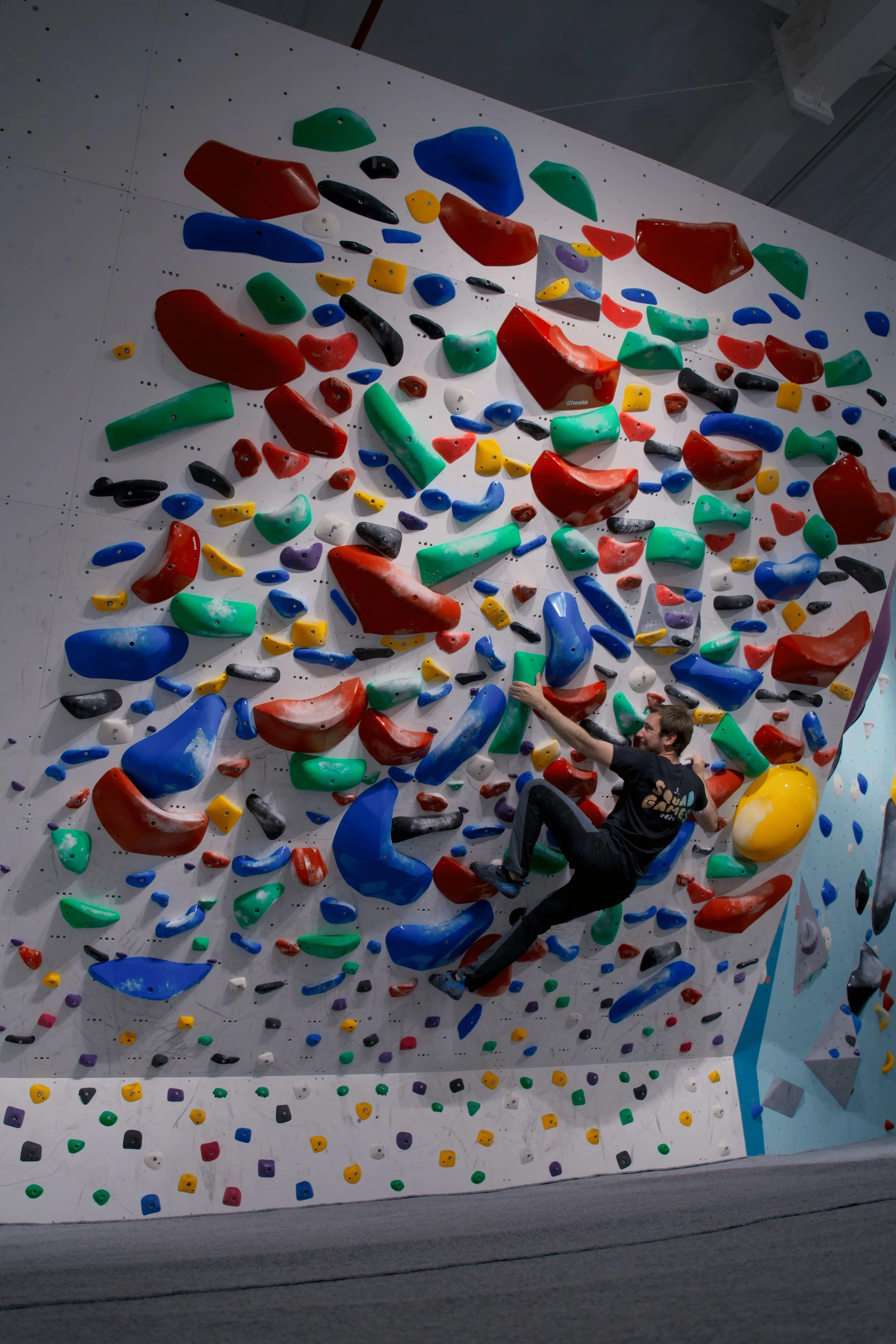 Climber on a spray wall
