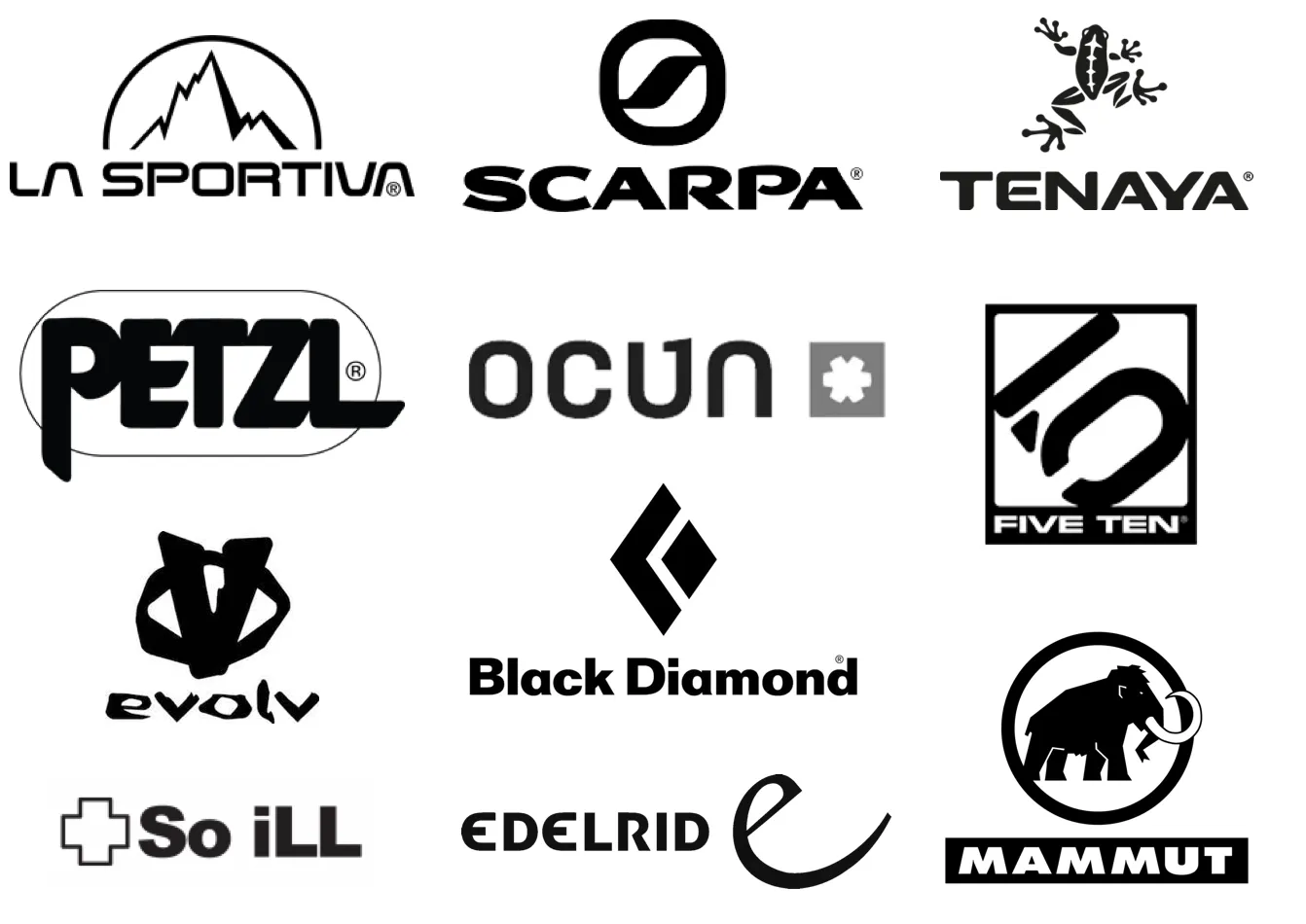 Popular consumer climbing gear brands