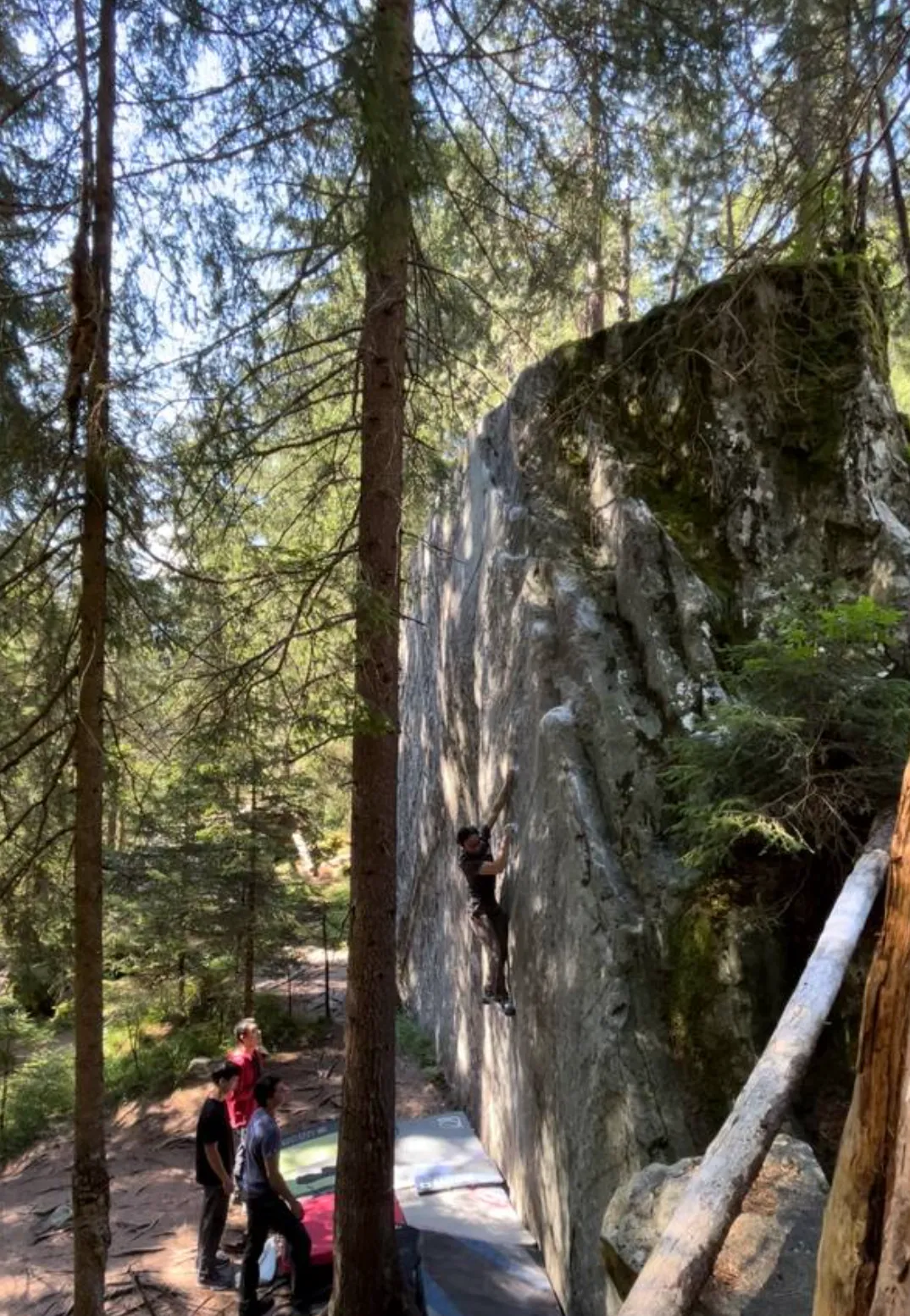 Blue Sky of Mine (6A+ highball) in Magic Wood