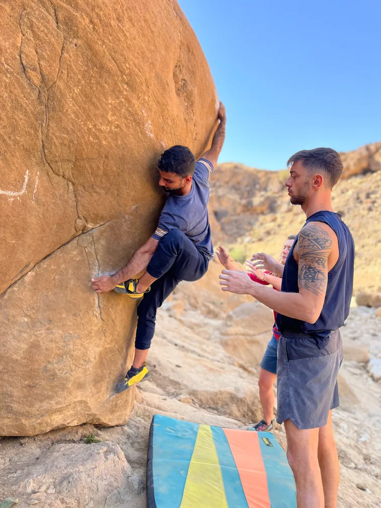 A V6 route at Himara Falls
