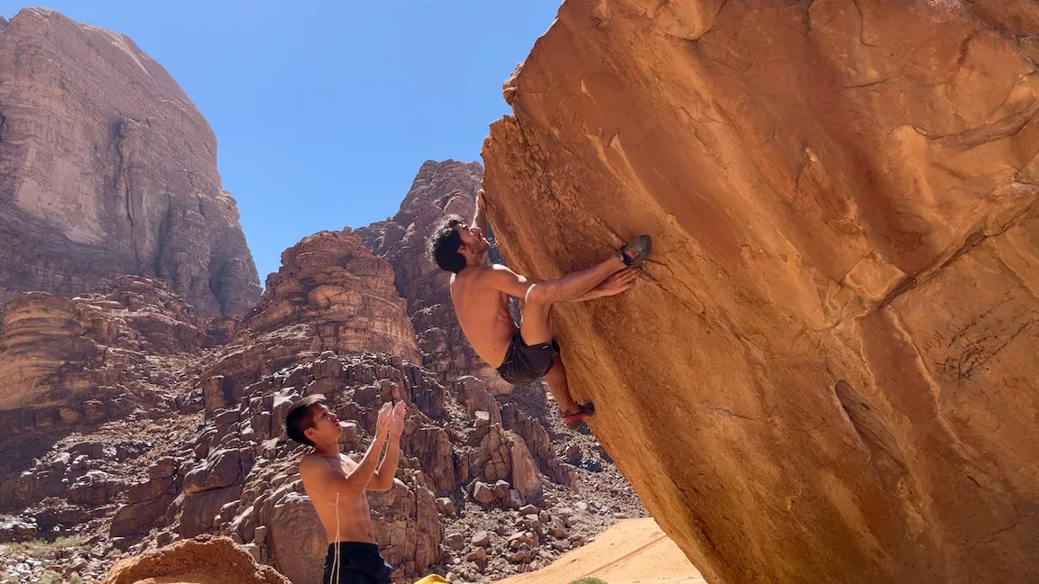 Faisal on a V7 in Valley of the Moon