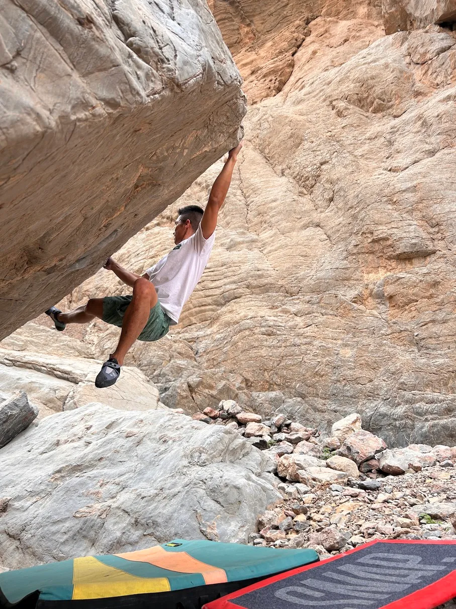 Crashpads help to cushion falls during outdoor bouldering