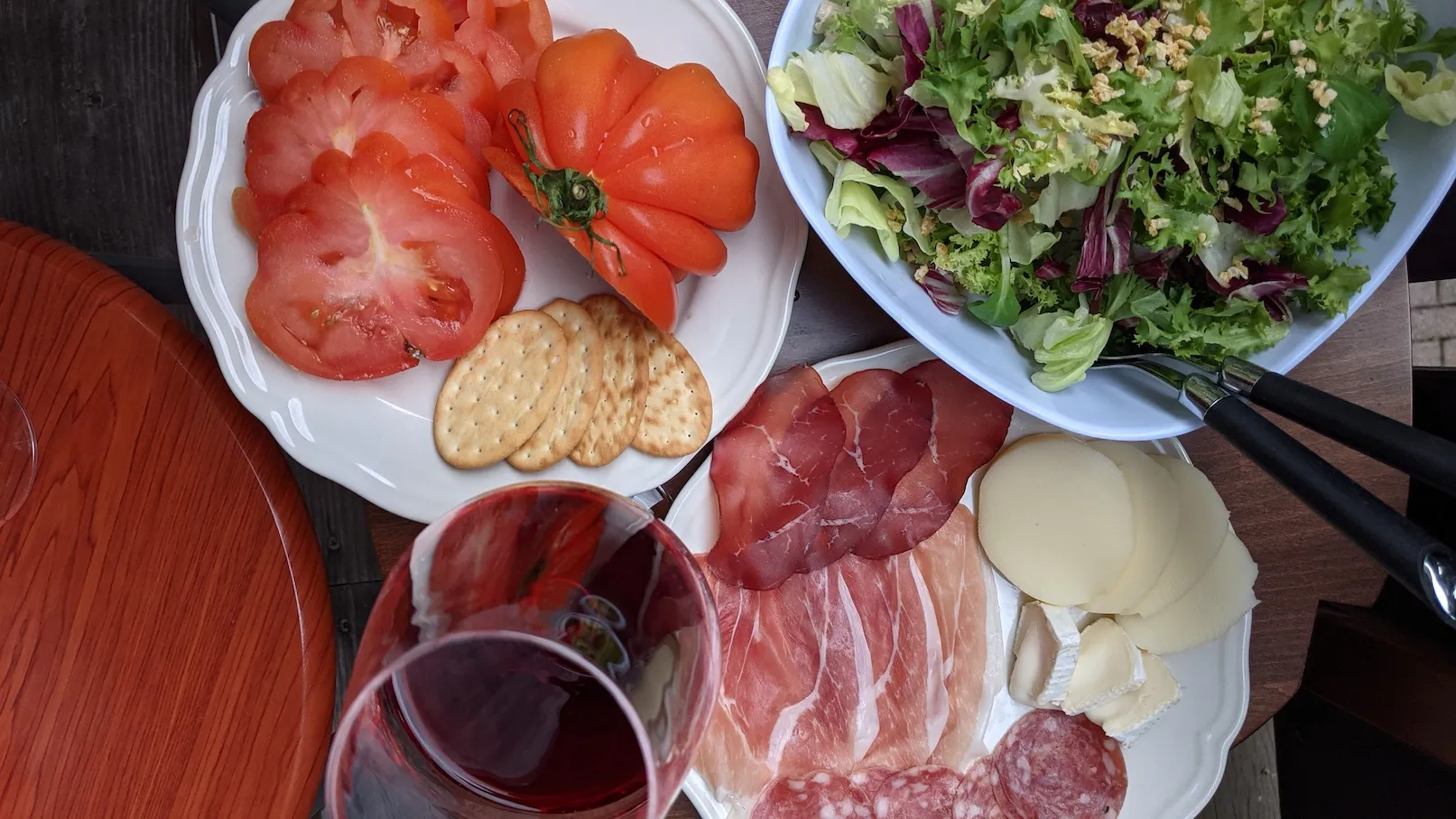 Italian wine, cheese, and cold cuts