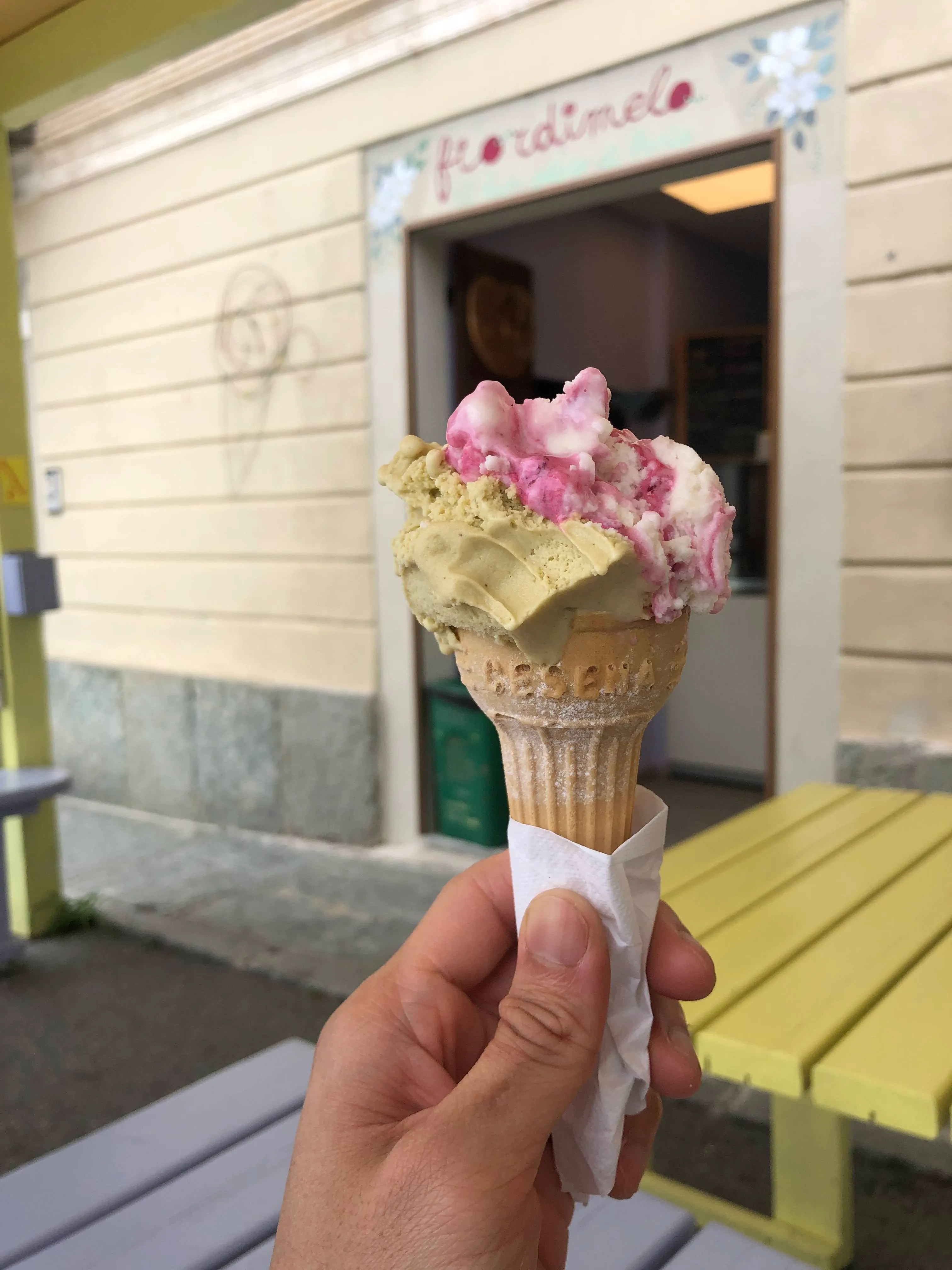 Italian gelato from Gelateria Fiordimela in Chuiro