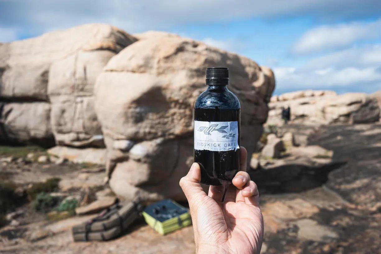 Cold brew coffee at the crag from Sidekick